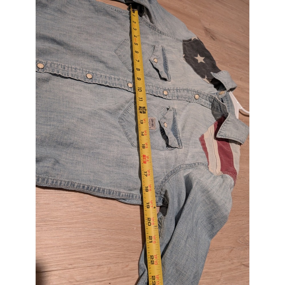Denim & Supply Ralph Lauren American Flag Western Denim Snap Shirt Small - Picture 8 of 10